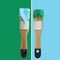 2-Piece Multi Use Oval & Round Chalk, Wax & Stencil Brushes for Chairs Dressers Cabinets & Other Wood Furniture, 100% Natural Bristles, Rust Resistant